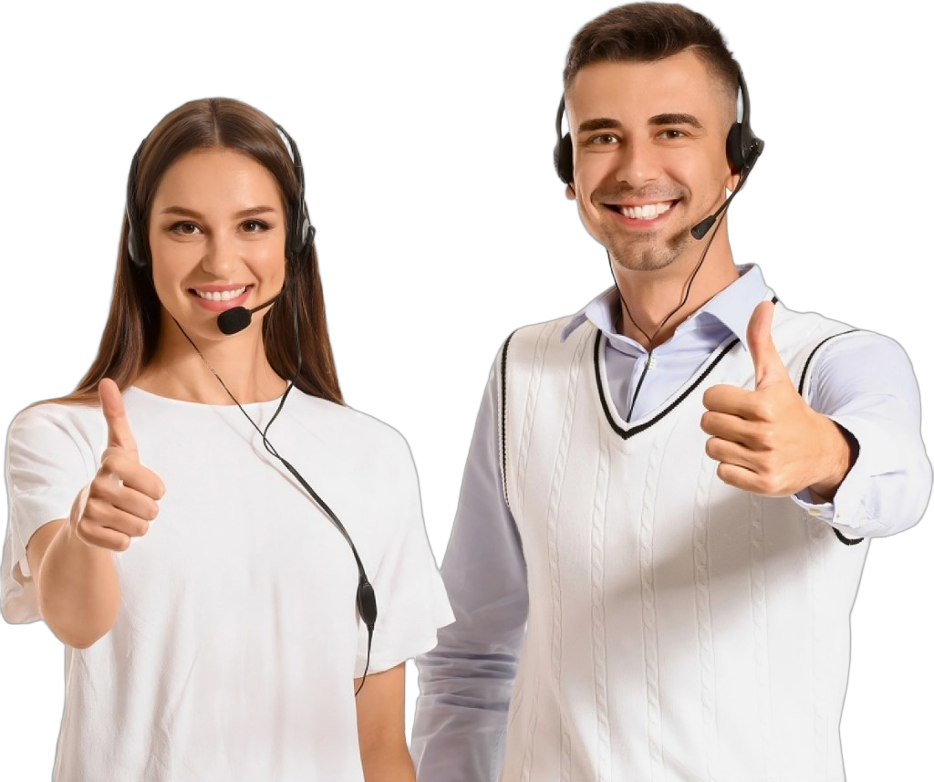 Especialistas comerciales de Logi con headset